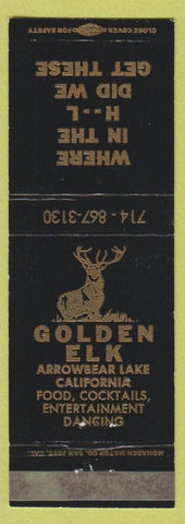 Matchbook Cover - Golden Elk Restaurant Arrowbear Lake CA