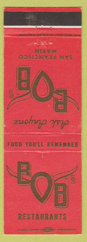 Matchbook Cover - BOB Restaurants San Francisco CA Marin