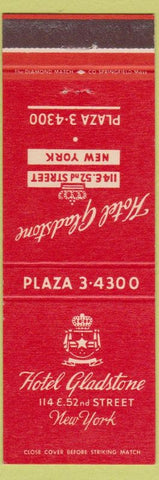 Matchbook Cover - Hotel Gladstone New York City