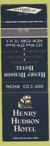 Matchbook Cover - Henry Hudson Hotel New York City