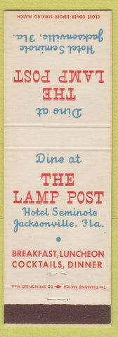 Matchbook Cover - Lamp Post Hotel Seminole Jacksonville FL