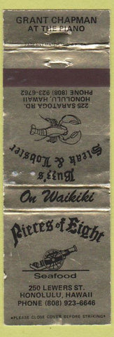 Matchbook Cover - Pieces of Eight Honolulu Hawaii WORN