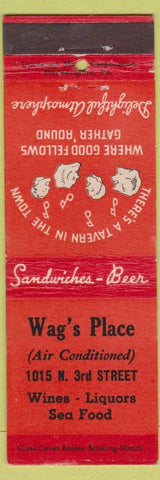 Matchbook Cover - Wag's Place NO TOWN
