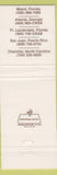 Matchbook Cover - Crab House Seafood Restaurant Miami Atlanta San Juan PR