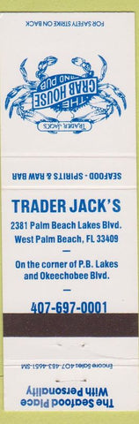 Matchbook Cover - Trader Jack's Crab House West Palm Beach FL