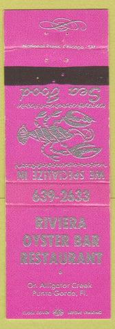 Matchbook Cover - Riviera Oyster Bar Restaurant Punta Gorda FL