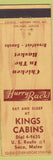 Matchbook Cover - Kings Cabin Saco ME POOR BACK