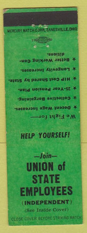 Matchbook Cover - Union of State Employees New York City green
