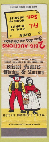 Matchbook Cover - Brisol Farmers Market PA Amish auctions