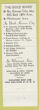 Matchbook Cover - Gold Buffet Kansas City MO Winterset IA