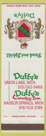Matchbook Cover - Duffy's Union Lake MI Harbor Springs MI