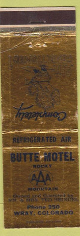 Matchbook Cover - Butte Motel Wray Colorado WEAR