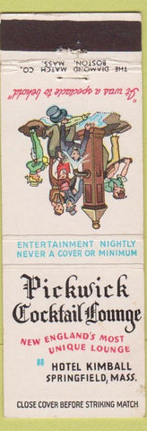 Matchbook Cover - Pickwick Cocktail Lounge Springfield MA