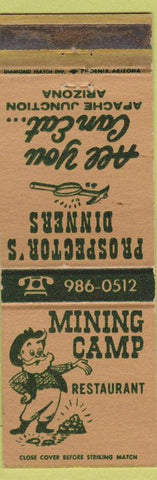 Matchbook Cover - Mining Camp Restaurant Apache Junction AZ WEAR