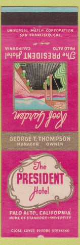 Matchbook Cover - President Hotel Palo Alto CA