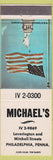 Matchbook Cover - Michael's Philadelphia PA Pizza Hoagies