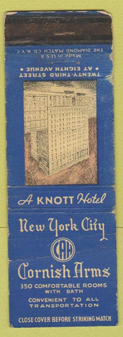 Matchbook Cover - New York City Cornish Arms Hotel WORN