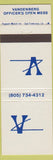 Matchbook Cover - Vandenberg Officer's Open Mess CA
