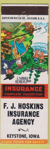 Matchbook Cover - FJ Hoskins Insurance Keystone IA hillbilly