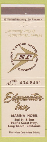 Matchbook Cover - Edgewater Inn Long Beach CA
