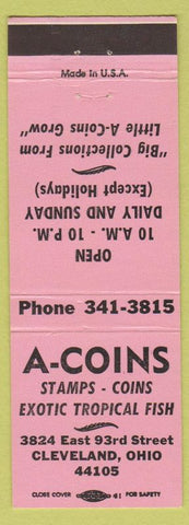 Matchbook Cover - A Coins and Stamps Tropical Fish Cleveland OH