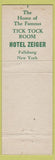 Matchbook Cover - Hotel Zeiger Fallsburg NY