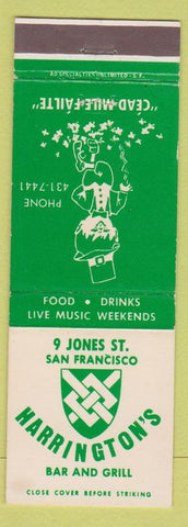 Matchbook Cover - Harrington's Bar Grill San Francisco CA