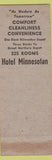Matchbook Cover - Hotel Minnesotan Minneapolis MN panther WEAR
