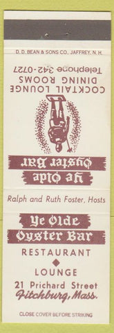 Matchbook Cover - Ye Olde Oyster Bar Fitchburg MA