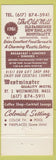 Matchbook Cover - Ye Olde Oyster Bar Fitchburg MA