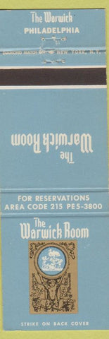 Matchbook Cover - Warwick Hotel Philadelphia PA WEAR