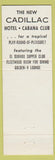 Matchbook Cover - Cadillac Hotel Miami Beach FL