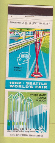 Matchbook Cover - 1962 Seattle World's Fair Space Needle US Science Pavillion WA