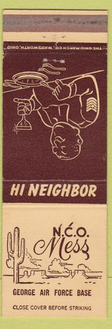 Matchbook Cover - NCO Mess George Air Force Base cactus WEAR