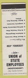 Matchbook Cover - Union of State Employees New York City white