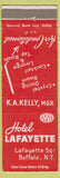 Matchbook Cover - Hotel Lafayette Buffalo NY