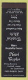 Matchbook Cover - Hotel Taylor Paso Robles CA