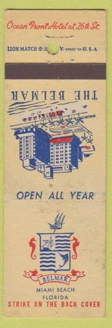 Matchbook Cover - Belmar Hotel Miami Beach FL
