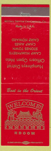 Matchbook Cover - Camp Humphreys District Officers Mess