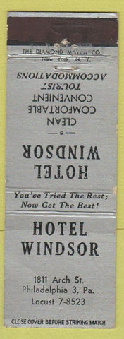 Matchbook Cover - Hotel Windsor Philadelphia PA WORN