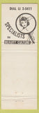 Matchbook Cover - Mary Lou Hair Salon Brownsville TX POOR SURFACE girlie