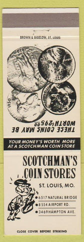 Matchbook Cover - Scotchman's Coin Stores St Louis MO