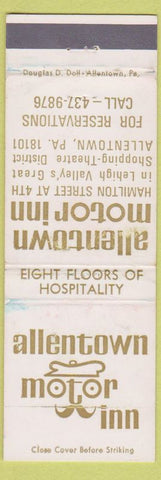 Matchbook Cover - Allentown Motor Inn PA WEAR