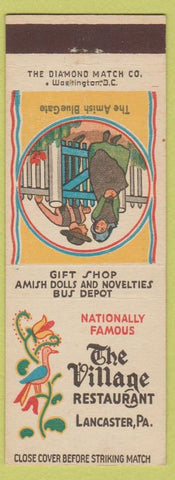 Matchbook Cover - Village Restaurant Lancaster PA Amish