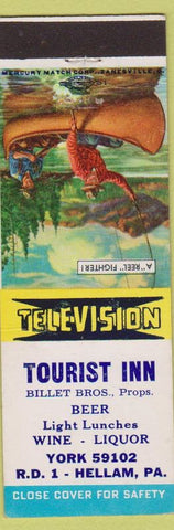 Matchbook Cover - Tourist Inn Hellam PA fishing