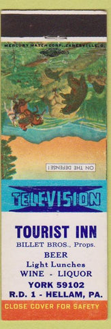 Matchbook Cover - Tourist Inn Hellam PA defending against bear