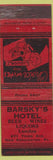 Matchbook Cover - Barsky's Hotel New Kensington PA