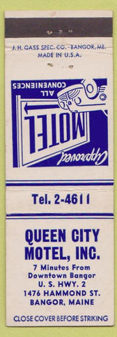 Matchbook Cover - Queen City Motel Bangor ME