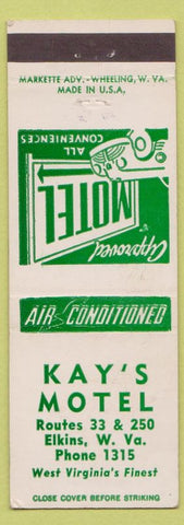 Matchbook Cover - Kay's Motel Elkins WV