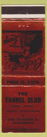 Matchbook Cover - Tunnel Club Sacramento CA